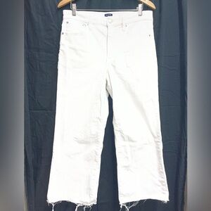 J. Crew White Cropped Wide Leg Jeans